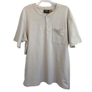 Sandy River Mens Henley 3  Button Beige T Shirt Mens 2 XLG
